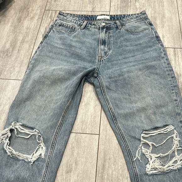 VERVET light wash high waisted ankle cropped flare distressed jeans Q29 - Picture 2 of 7